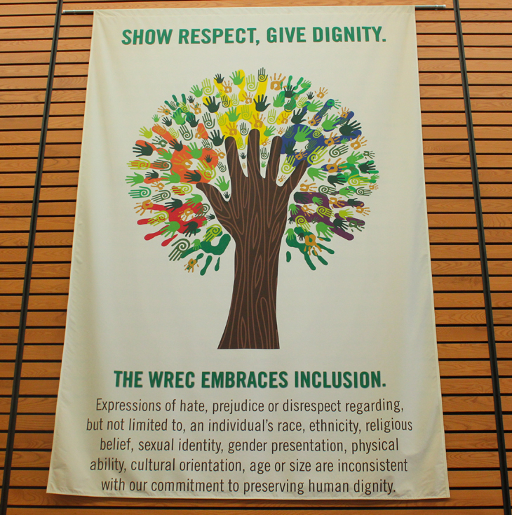 Respect banner at the Wrec