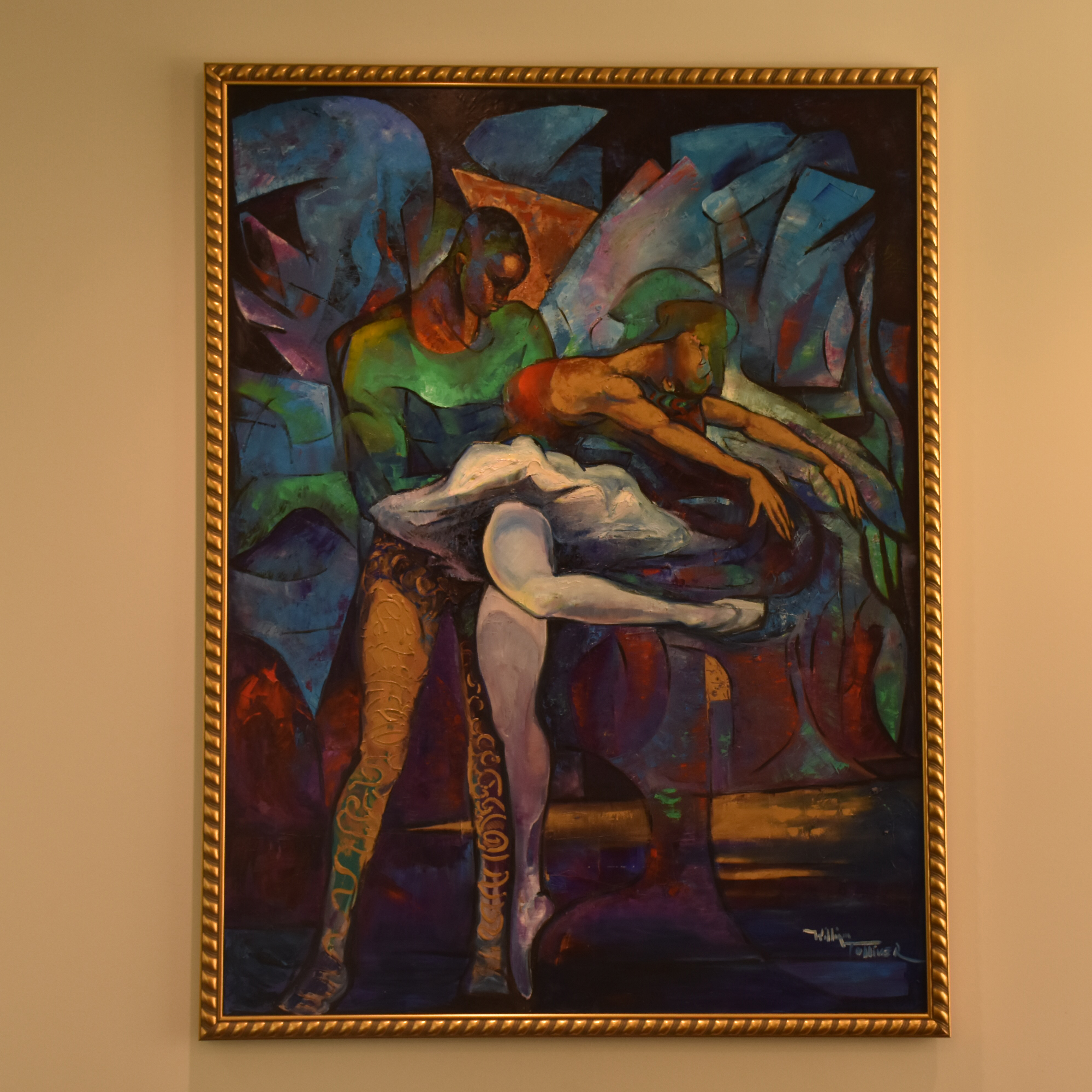Pas de Deux” by William Tolliver is one of four painting hanging in the Arts and Humanities Building by Tolliver.