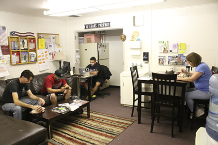Students veteran hang out in office